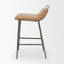Tabouret de bar Mylo, hauteur totale 85 cm, assise en similicuir beige, structure en métal noir