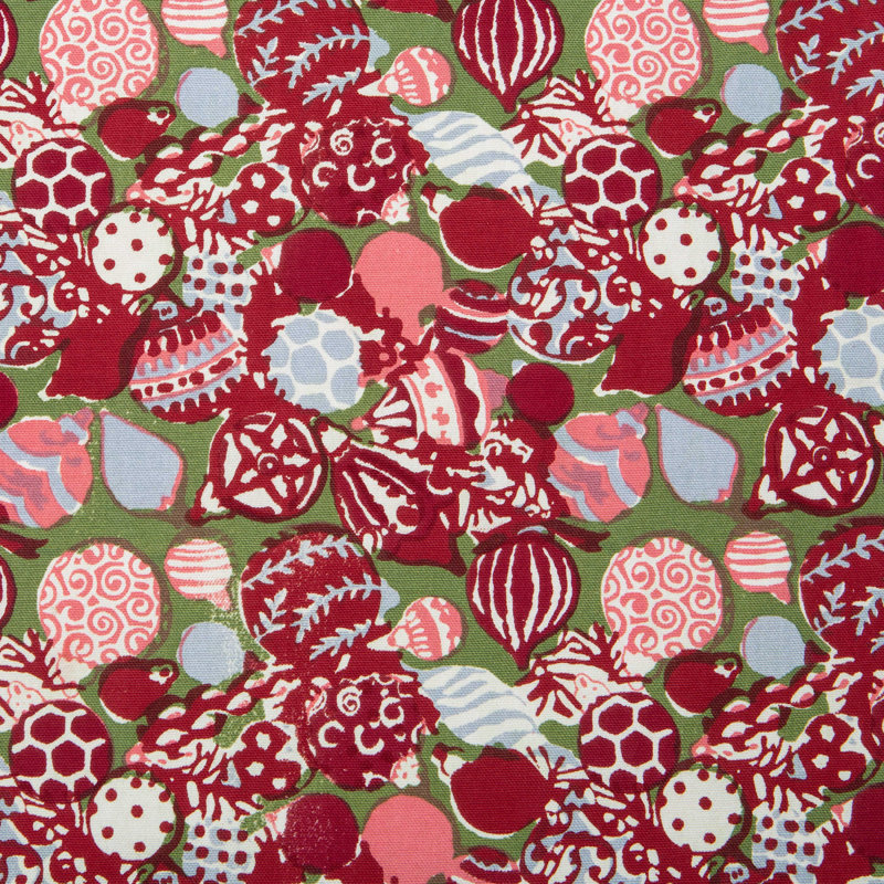 Leston Tablecloth, Red/Green, 70" x 70" Round