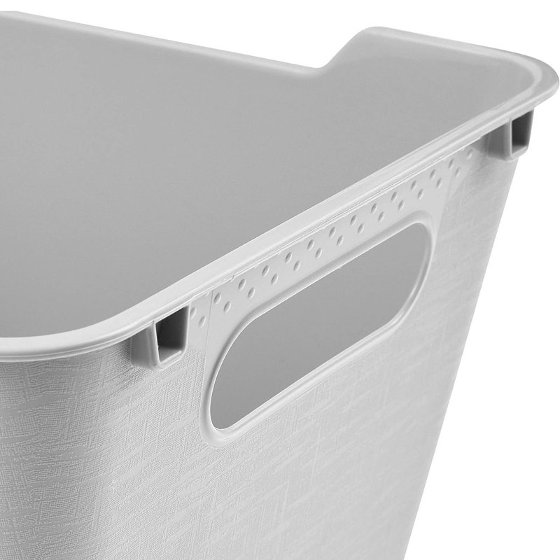 Set of 2 Storage Box Textured Surface, 6L, Grey
