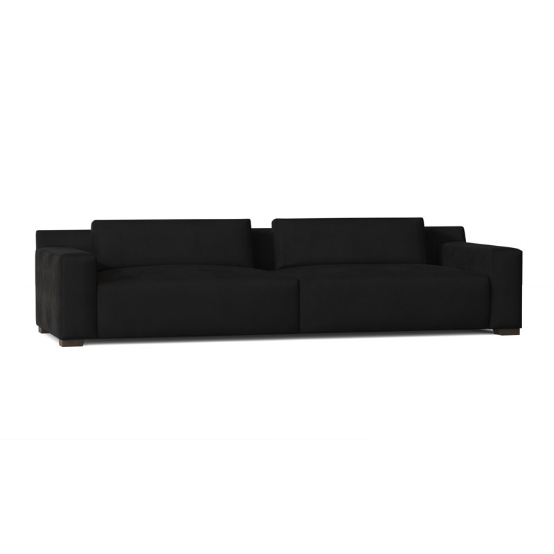 Canapé Alisa, Bleu ciel Gabrielle, Brun acajou