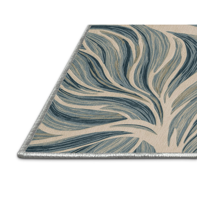 Machine Washable Nature Green Area Rug, Rectangle 5' x 8'