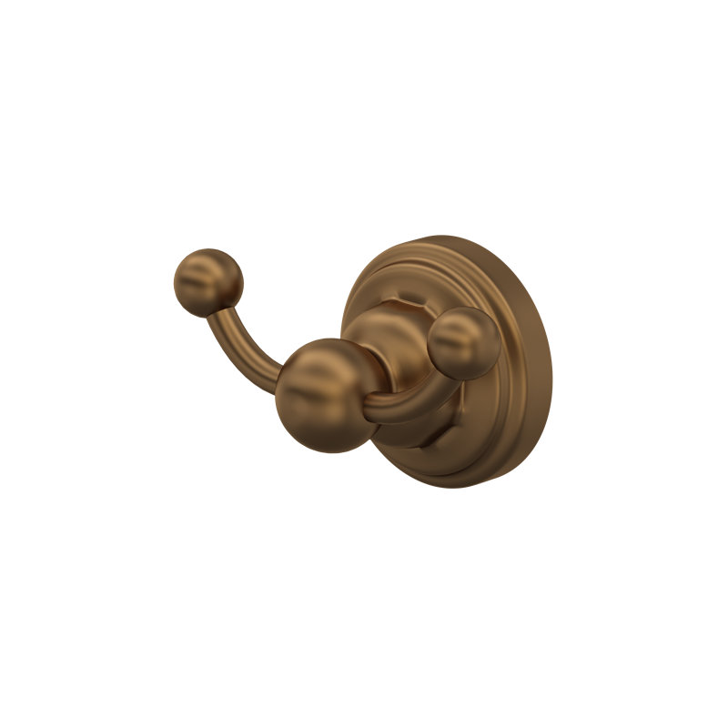 Edwardian Double Robe Hook, English Bronze