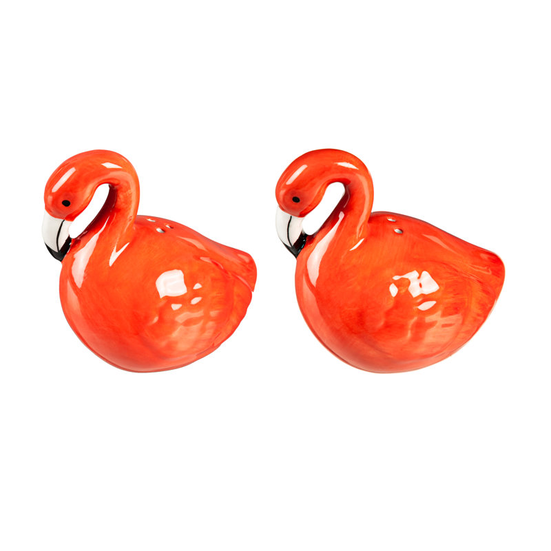 Ensemble salière et poivrière en céramique flamants roses