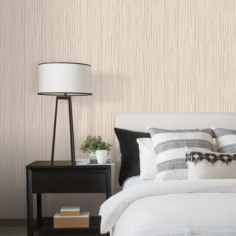 10m x 53cm 3D Embossed Wallpaper Roll, Tan