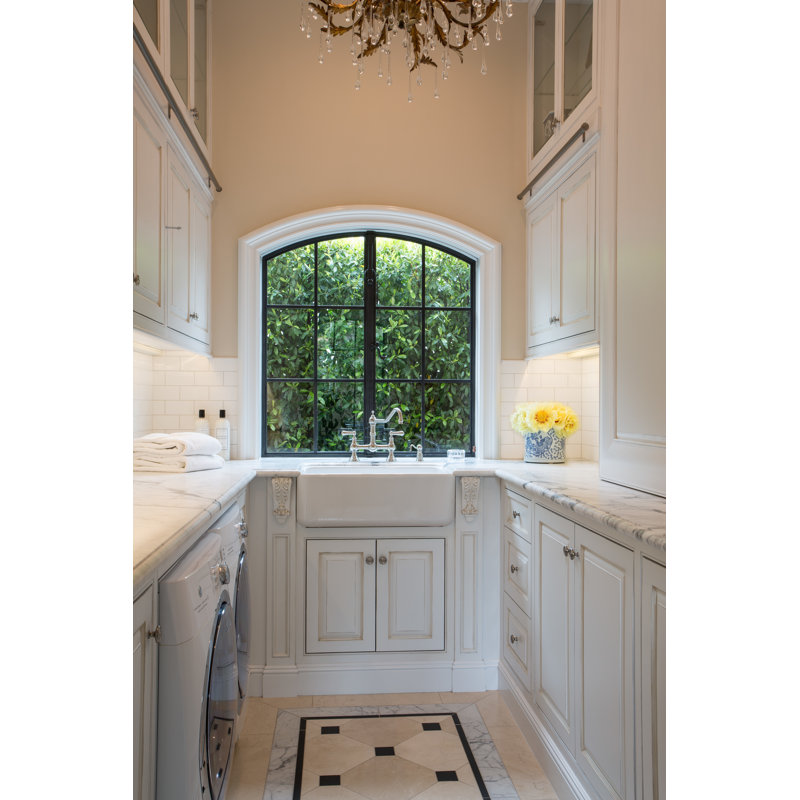 Lancaster 24" Single Bowl Farmhouse Apron Front Fireclay Kitchen Sink, White