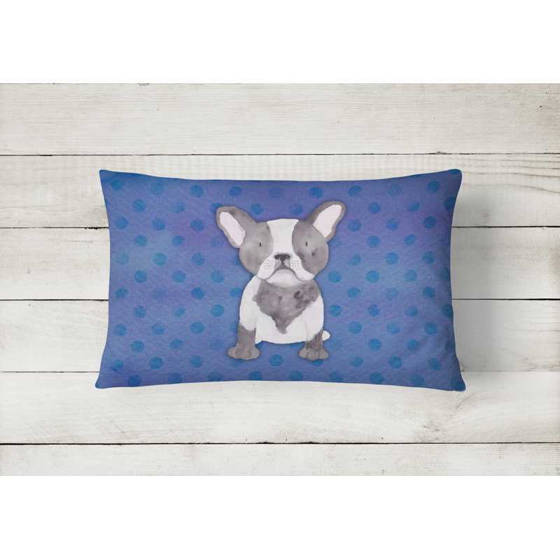 Coussin lombaire en aquarelle french bouledogue
