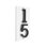 Floating Stand-Off 2-Number Vertical Sign, White /W/ Black Modern Font Numbers