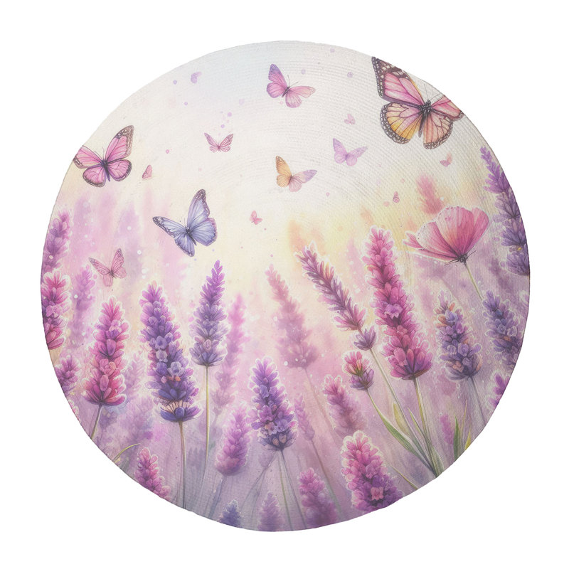 Tapis tressé Butterfly, Rond 5 pi
