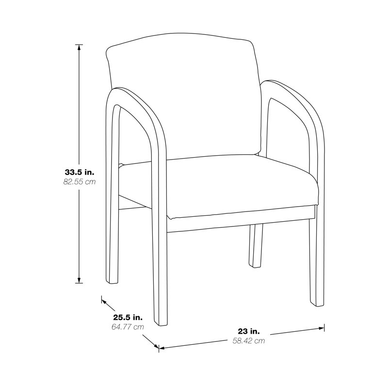 Mahogany Finish Black Faux Leather Visitor Chair