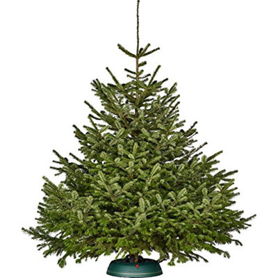 KRINNER Christmas Tree Genie XXL Deluxe - Green Tree Stand - Original Single Cable Operation, Holds up to 12 ft Live Trees - Foot Pedal Setup & Water Reservoir with Level Indicator - German Made