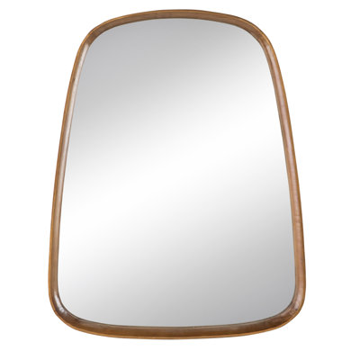 27"X37" Bathroom Living Room Entryway Wood Frame Mirror - Minimalist Chic, Softens Atmosphere With Pine For Style, Enhances Space