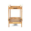 Chariot-bar à tablette en bois - Panneaux à lattes, mobile avec porte-bouteilles de vin, l 44 po x P 21,72 po, H 31,64 po, métal au design transitionnel noir, option de rangement