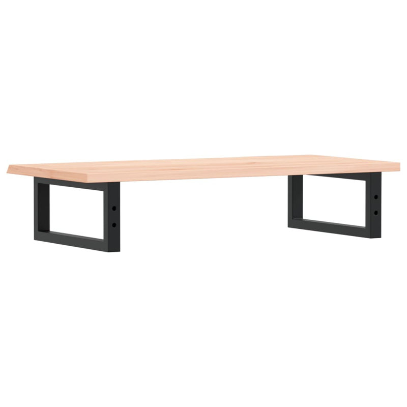 Solid Wood and Steel Bracket Shelf, 2cm H x 80cm W x 40cm D, Brown/Black