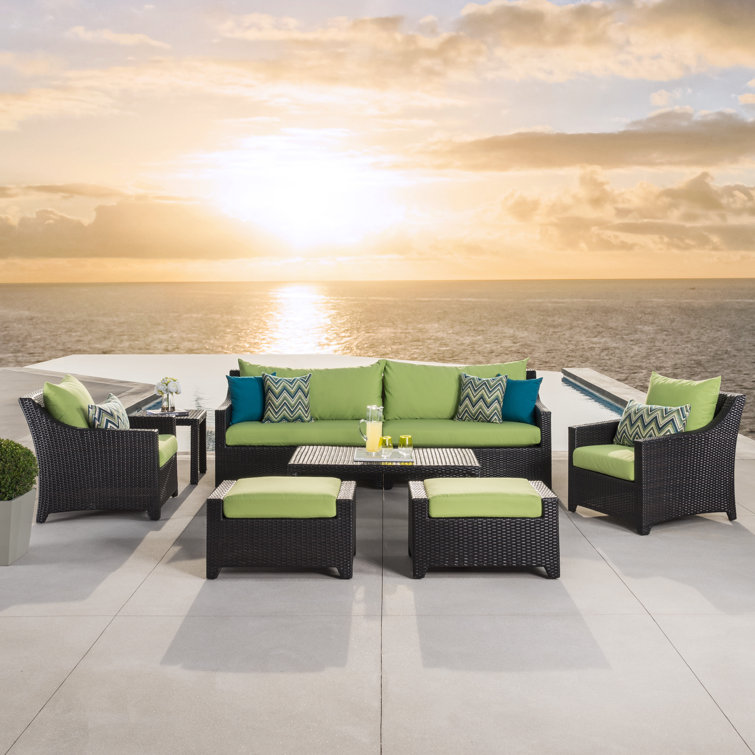Fionnula 7 Pieces Rattan Sunbrella Sofa Seating Group with Cushions