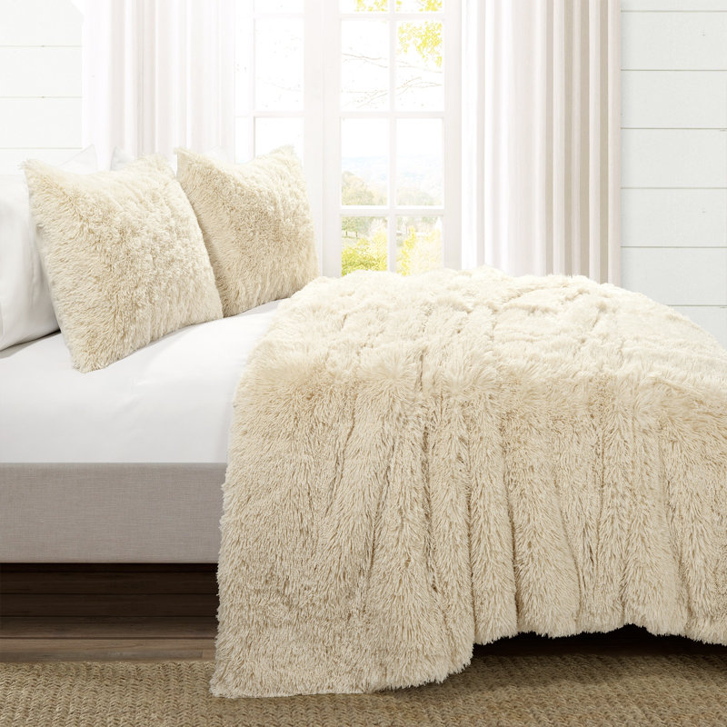 Microfiber 3 Piece Comforter Set, Wheat, Queen Comforter