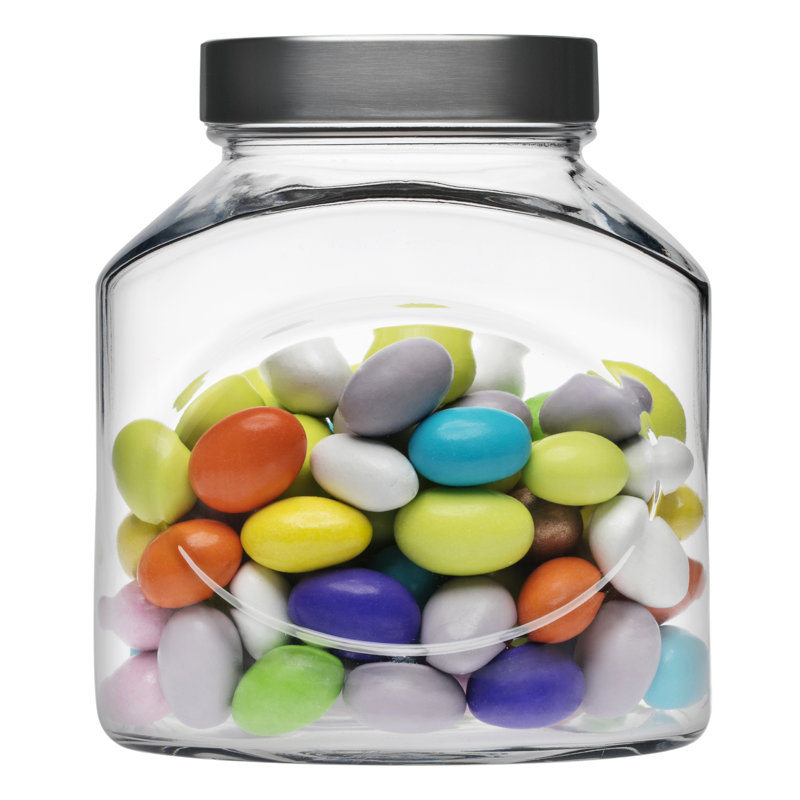 Glass Jar - Set of 2, 15.5cm H x 9cm W x 9cm D
