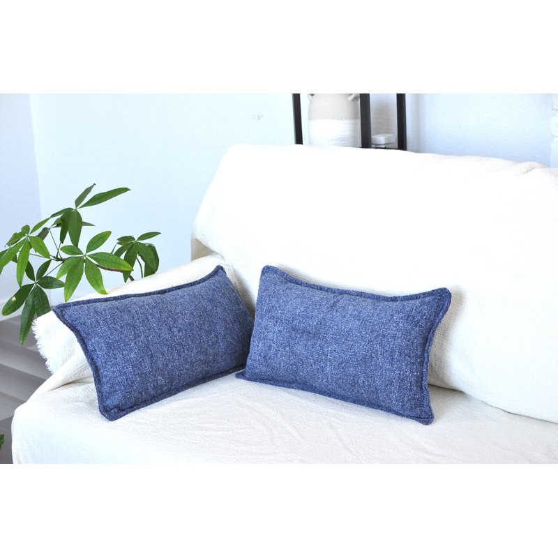 Housses de coussin lombaire 12 x 20 pouces (ensemble de 2) taies d'oreiller moelleuses en velours, Bleu