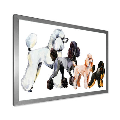Poodle Canvas Wall Art, Dog Breed Animal Print - Poodle Breed Dog Collection