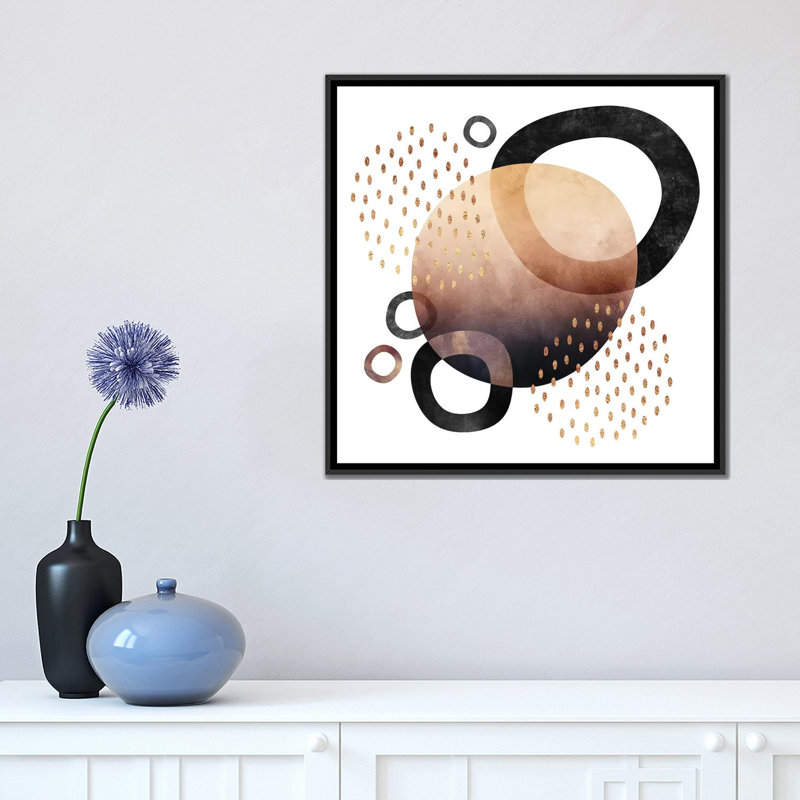 « abstract graphical 1 » par elisabeth fredriksson, impression sur toile tendue, H 18 po x l 18 po x P 1,5 po, Pas de tapis