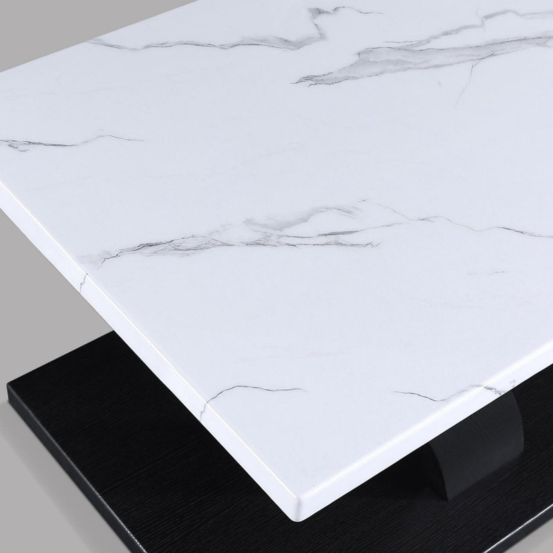 3-Piece Cocktail Set Faux Marble Table Top Table and Two Matching End Tables
