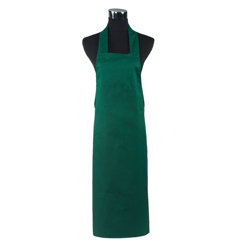 Solid Colour Cotton Bib Apron, Green