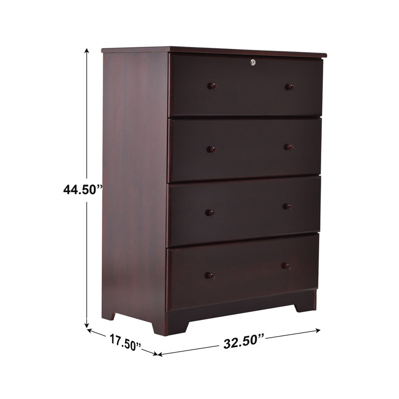 Commode 4 tiroirs Diarte, Acajou