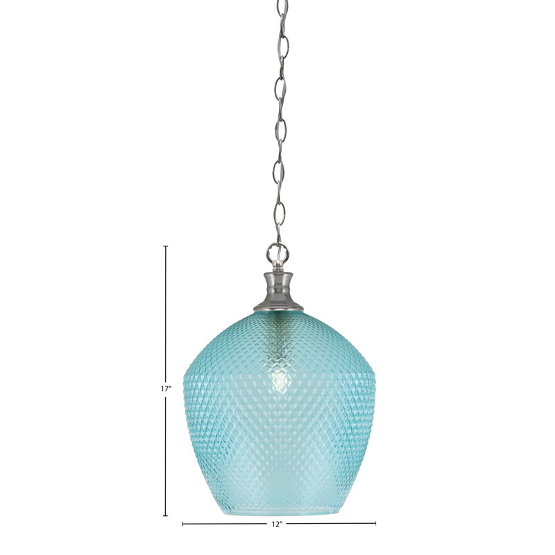 Luminaire suspendu simple à 1 lumière Quapaw, Nickel brossé