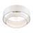 3 Light Soft Gold Large Semi-Flush With Hand Crafted Off-White Color Fabric Hardback Shades-360745743
