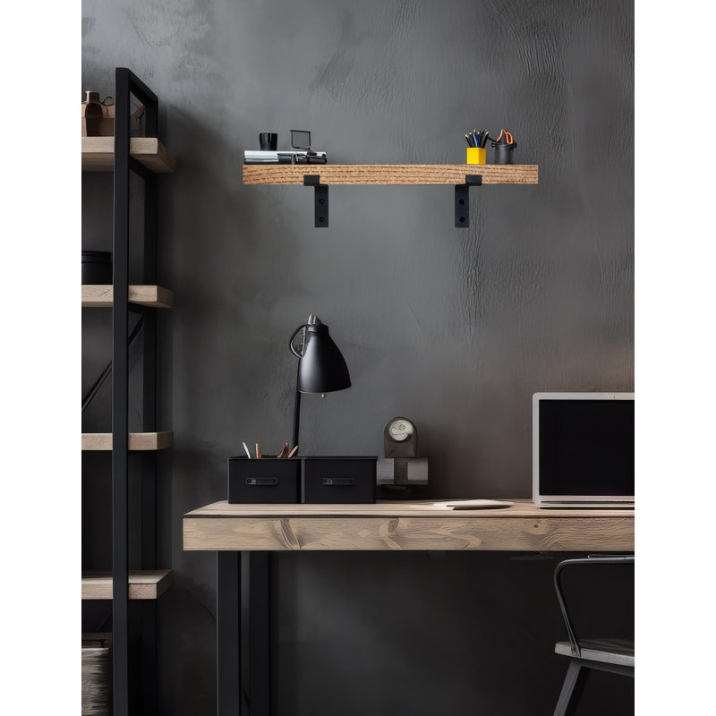 Tablette en bois massif Janari, H 2 po x l 18 po x P 6 po, Honey