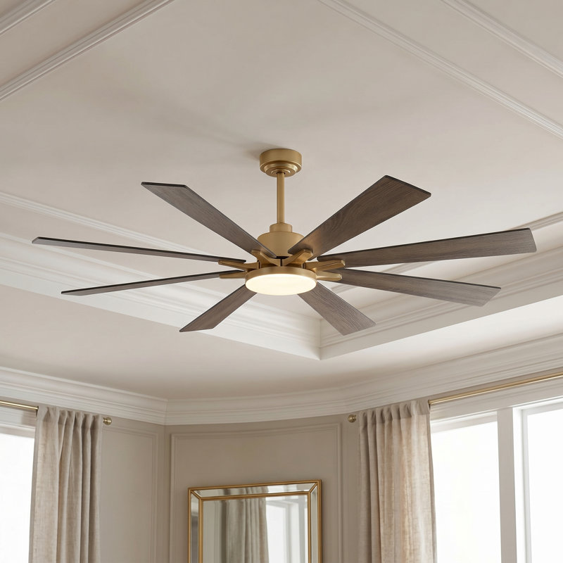 Ventilateur de plafond à DEL à intensité variable de 72 po avec 3 lumières DEL CCT, moteur CC réversible à 6 vitesses, minuterie, télécommande et contrôle des applications VacZon