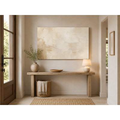«Soft Ivory Drift», reproduction d'art numérique abstraite sur toile tendue