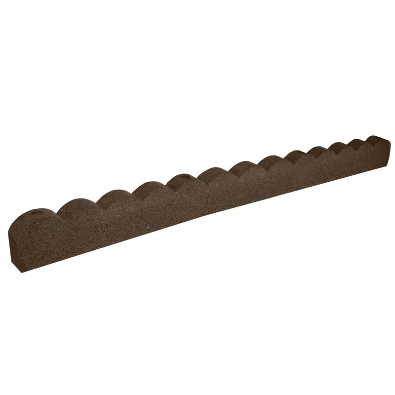 Tierra Verde 47"L Scallop Recycled Rubber Garden Border & Edging, Earth, 2-Pack