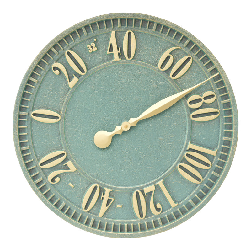 Geneva Indoor/Outdoor Wall Thermometer, Bronze Verdigris