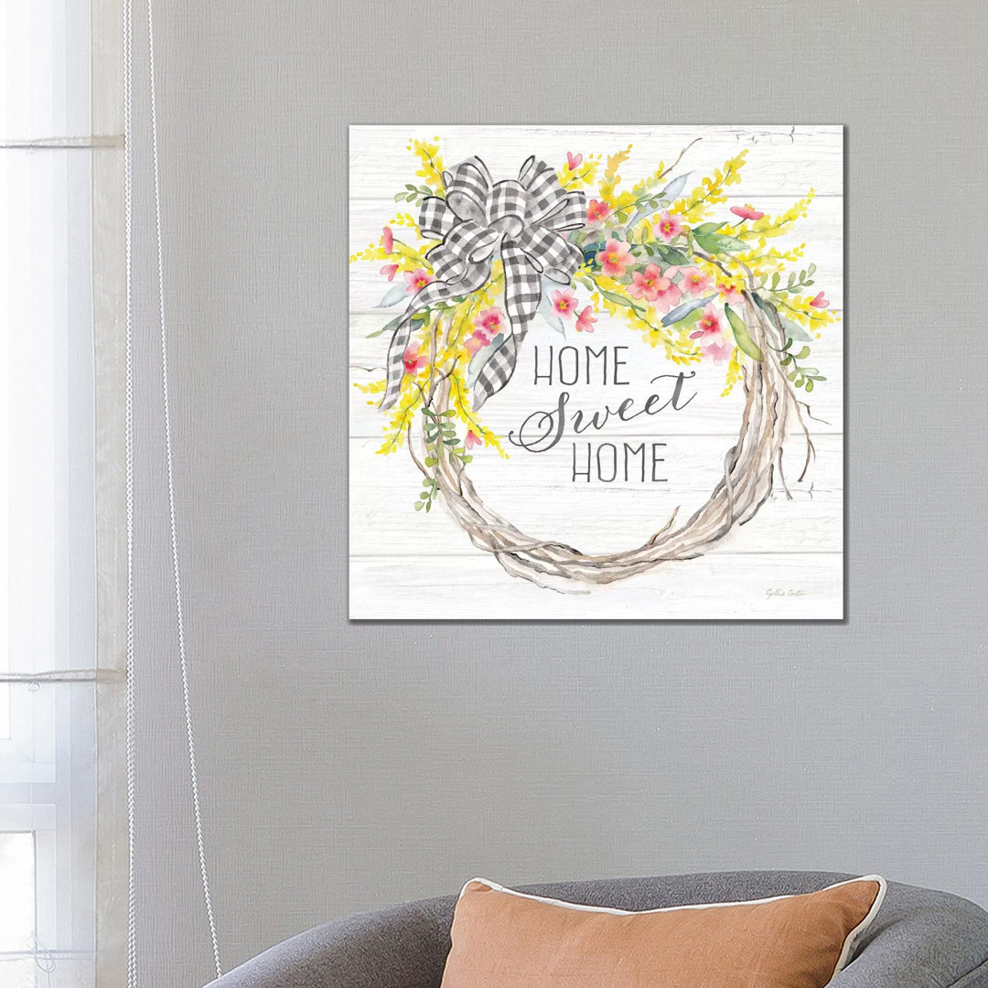 Spring Gingham Wreath Home von Cynthia Coulter - Gallery-Wrapped Canvas Giclée on Canvas