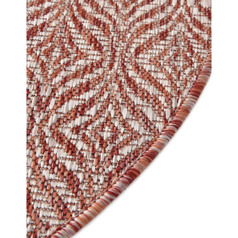 Flara Geometric Indoor / Outdoor Rug, Round 4'1"