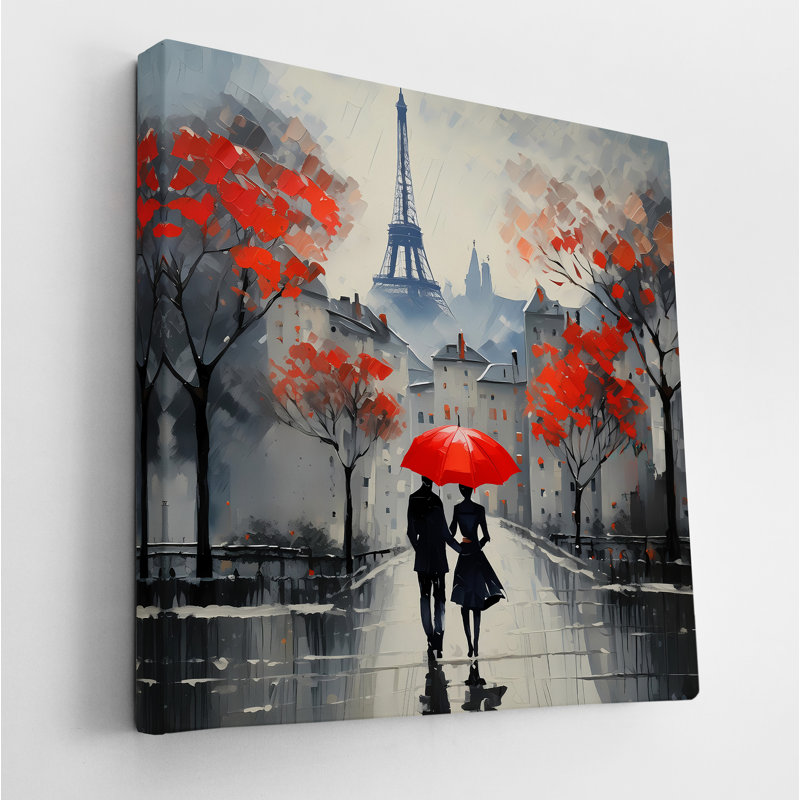 Parasol rouge et étreinte Love’S, H 42 po x l 42 po