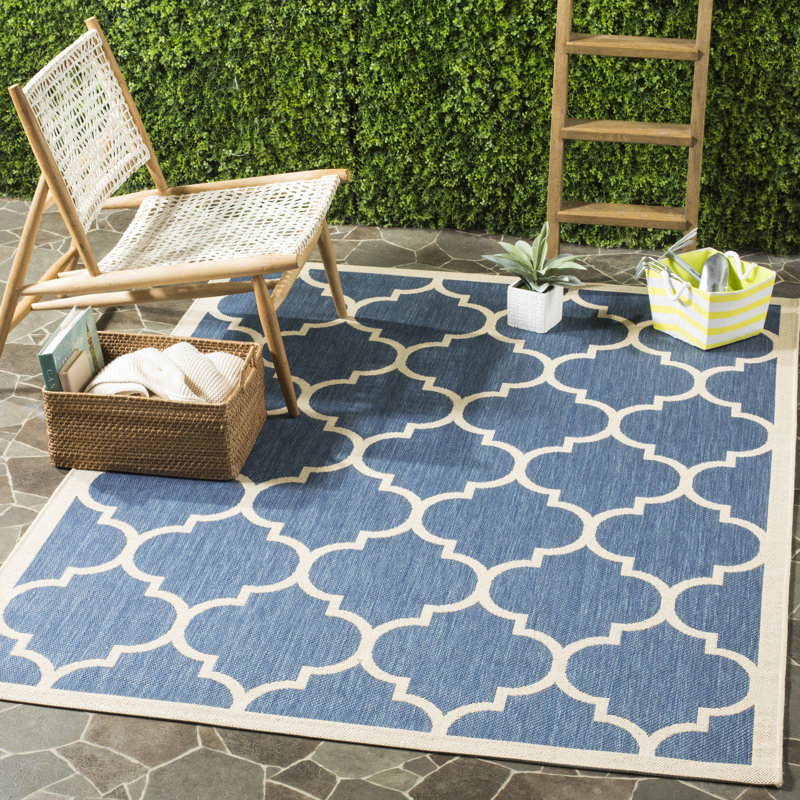 Ines Geometric Indoor / Outdoor Area Rug, Rectangle 122 x 170 cm