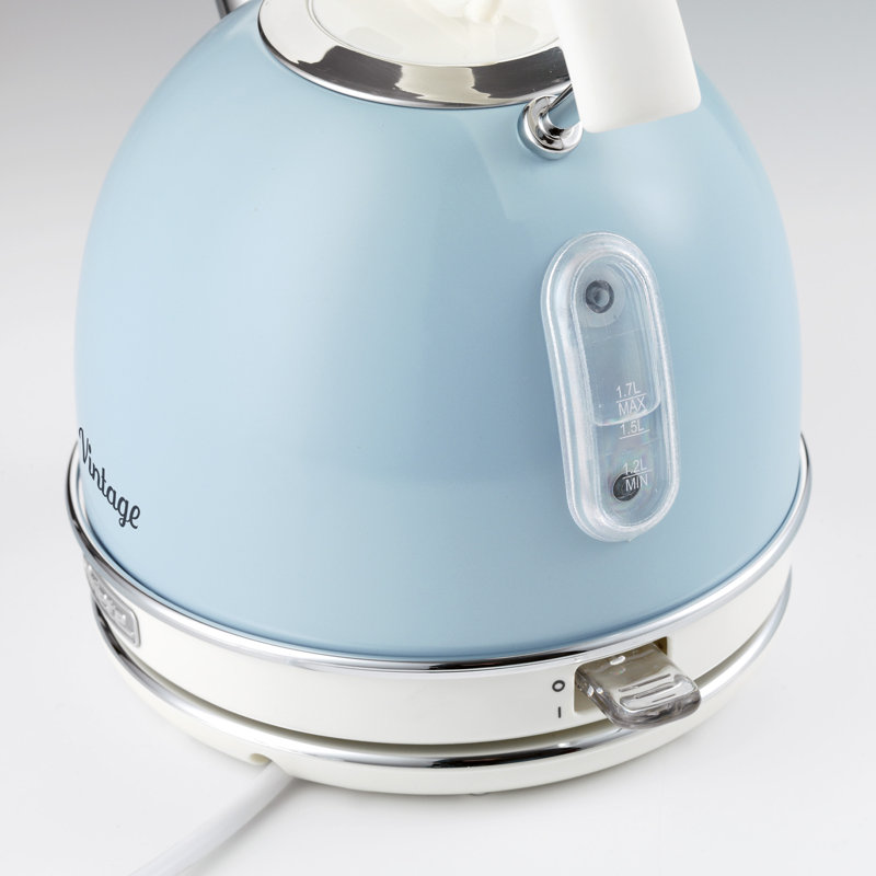 Ariete Vintage 1.7L Kettle with 2 Slice Toaster and 15 Bar Pump Espresso Coffee Machine Set, Blue