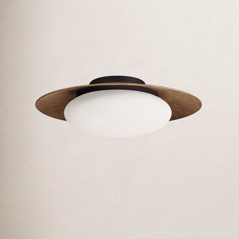 Plafonnier encastré en verre Haines, H 6 po x l 18 po x P 18 po