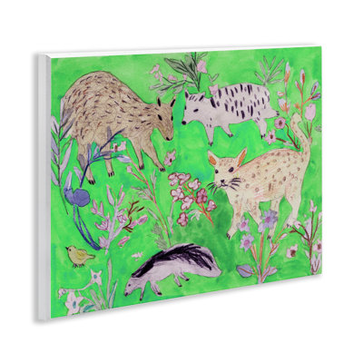 Plaque murale «Quirky Meadow Wildlife» par Melissa Wang
