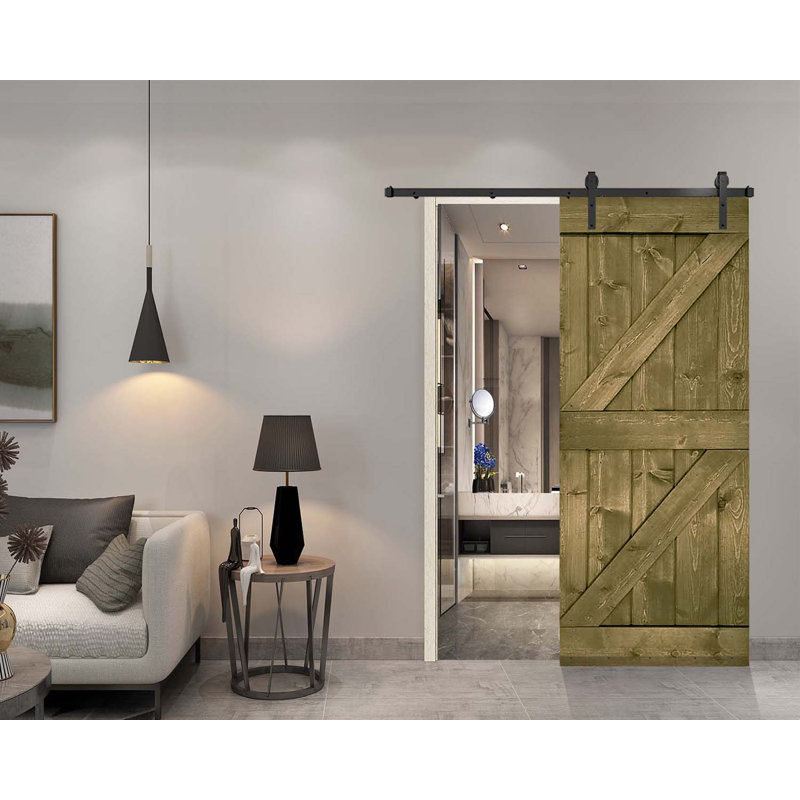 Porte de grange peinte 84 po 84 po, 46 po x 84 po, Tonneau vieilli