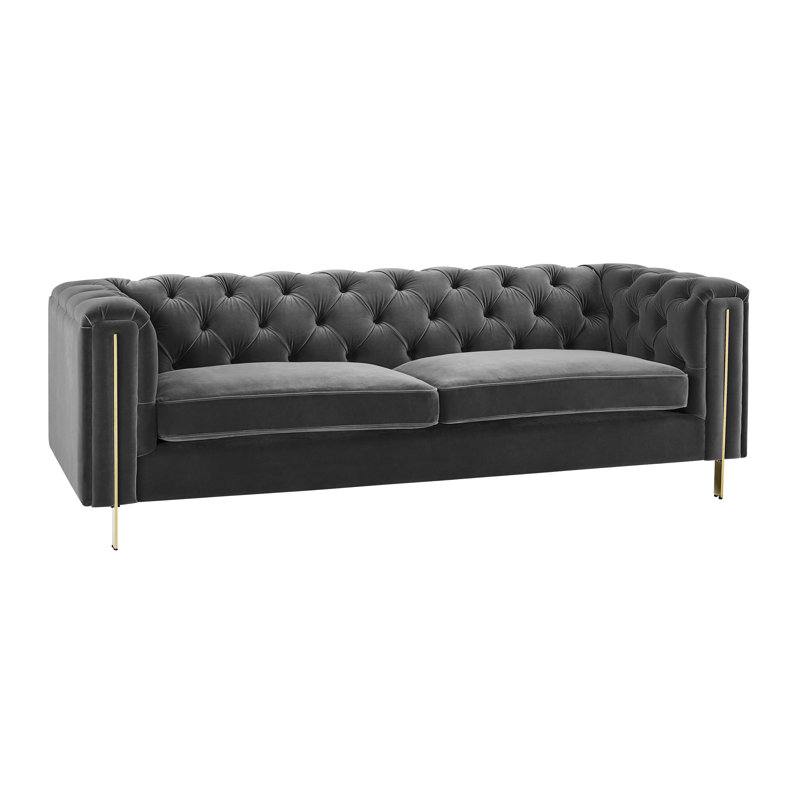 Charlotte Velvet Sofa, Grey