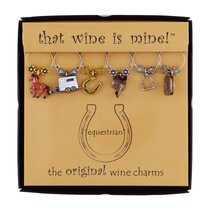 Wine & Grapes Wine Charms, Set of 6