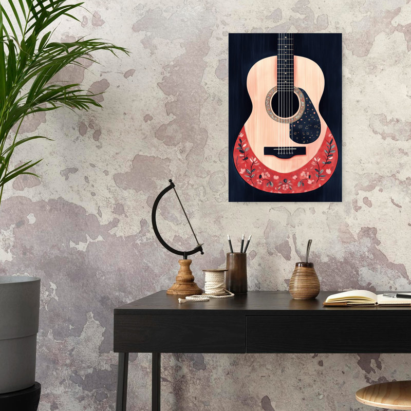 Art mural bohémien à motif floral rustique vintage, 24" H x 16" W