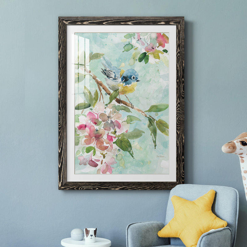 Asbury Garden Song I - peinture encadrée, H 31 po x l 44 po x P 1 po, Toile encadrée noire