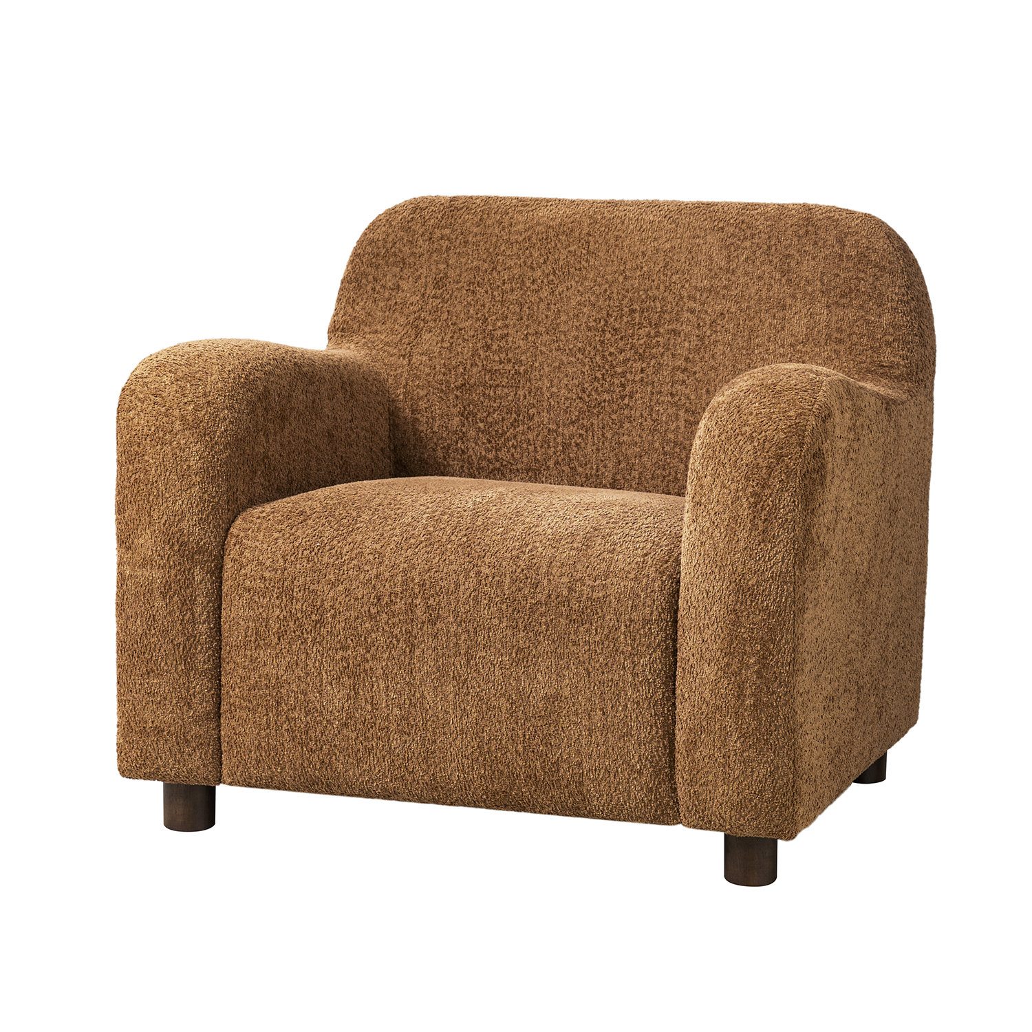 Boucle Club Chair, Caramel