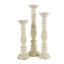 Mango Wood Decorative White Candle Holder Set