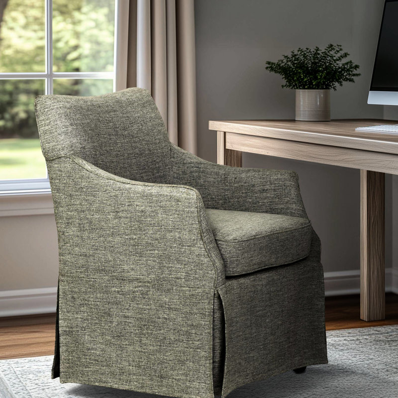 Fauteuil rembourré gris avec cachette pour la salle à manger, doux et courbé et sur mesure, mouvement fluide, dossier entièrement rembourré, accoudoirs de siège, coussin amovible, siège en mousse double couche, pieds en bois massif, assemblage