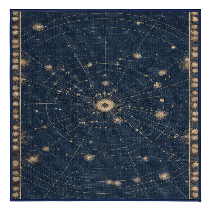 Machine Washable Space Gray Area Rug, Square 6'