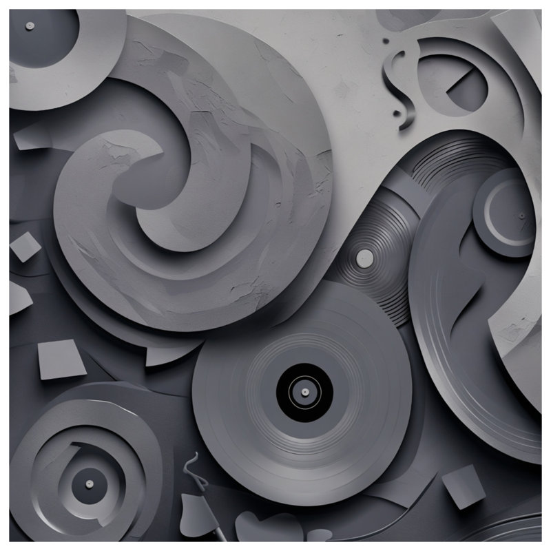 Coussins décoratifs gris à spirale abstraite, 16 x 16 inches